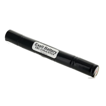 Exell Battery 6V 700mAh NICD w/Tabs Emergi-lite 002277, Emergi-lite 850.0063 EBC-2/3AX5-STICK